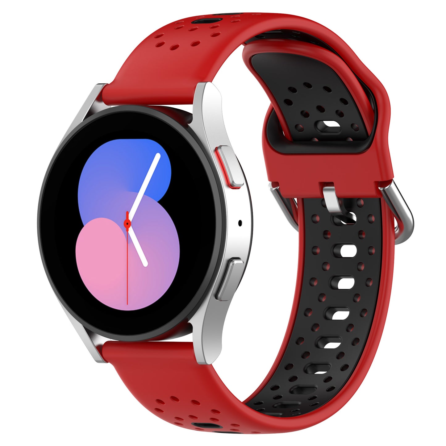 Silicone Watch Band for Samsung Galaxy Watch6 40mm 44mm / Watch6 Classic 43mm 47mm / Watch 5 40mm 44mm / Watch4 40mm 44mm , 20mm Dual-color Straps