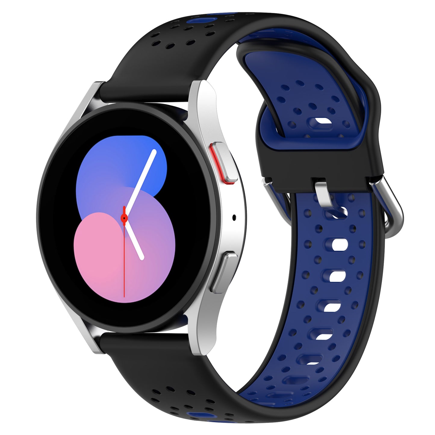 Silicone Watch Band for Samsung Galaxy Watch6 40mm 44mm / Watch6 Classic 43mm 47mm / Watch 5 40mm 44mm / Watch4 40mm 44mm , 20mm Dual-color Straps