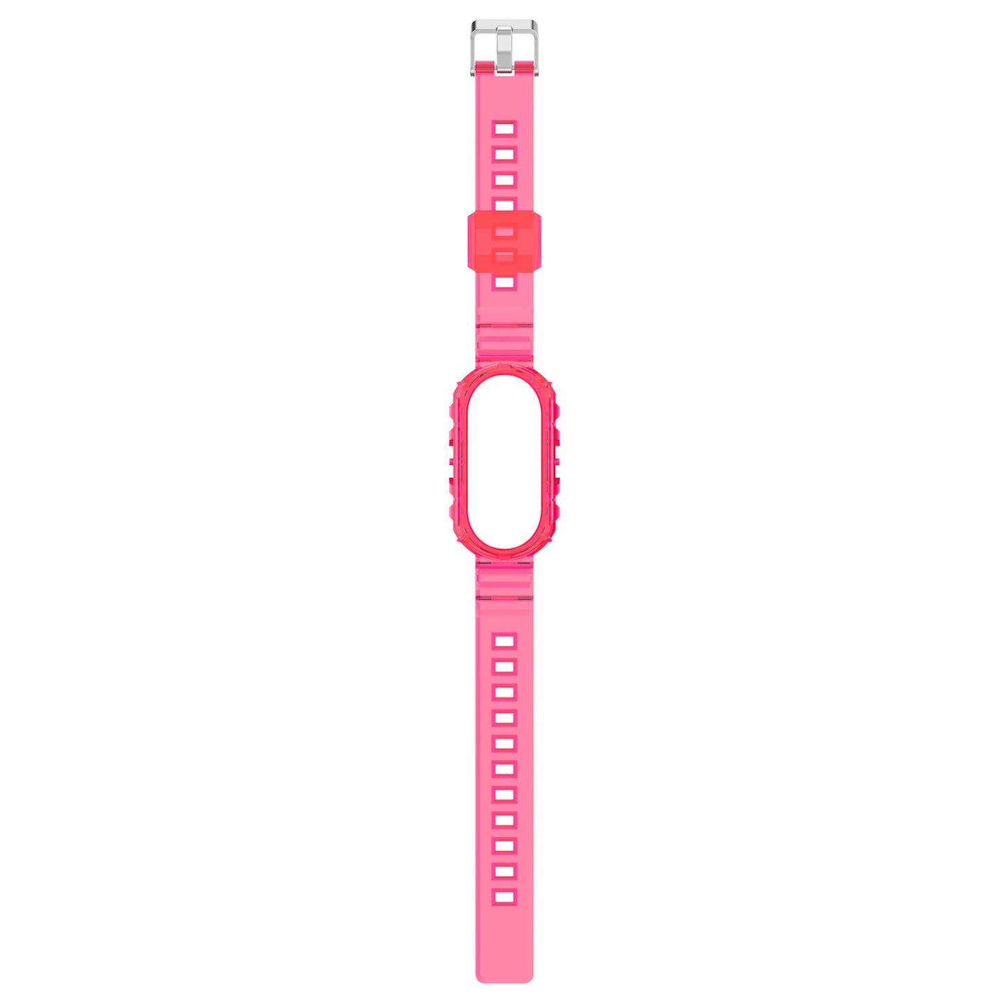 For Xiaomi Smart Band 8 Wrist Band Transparent Silicone Watch Strap with Integrated Watch Case