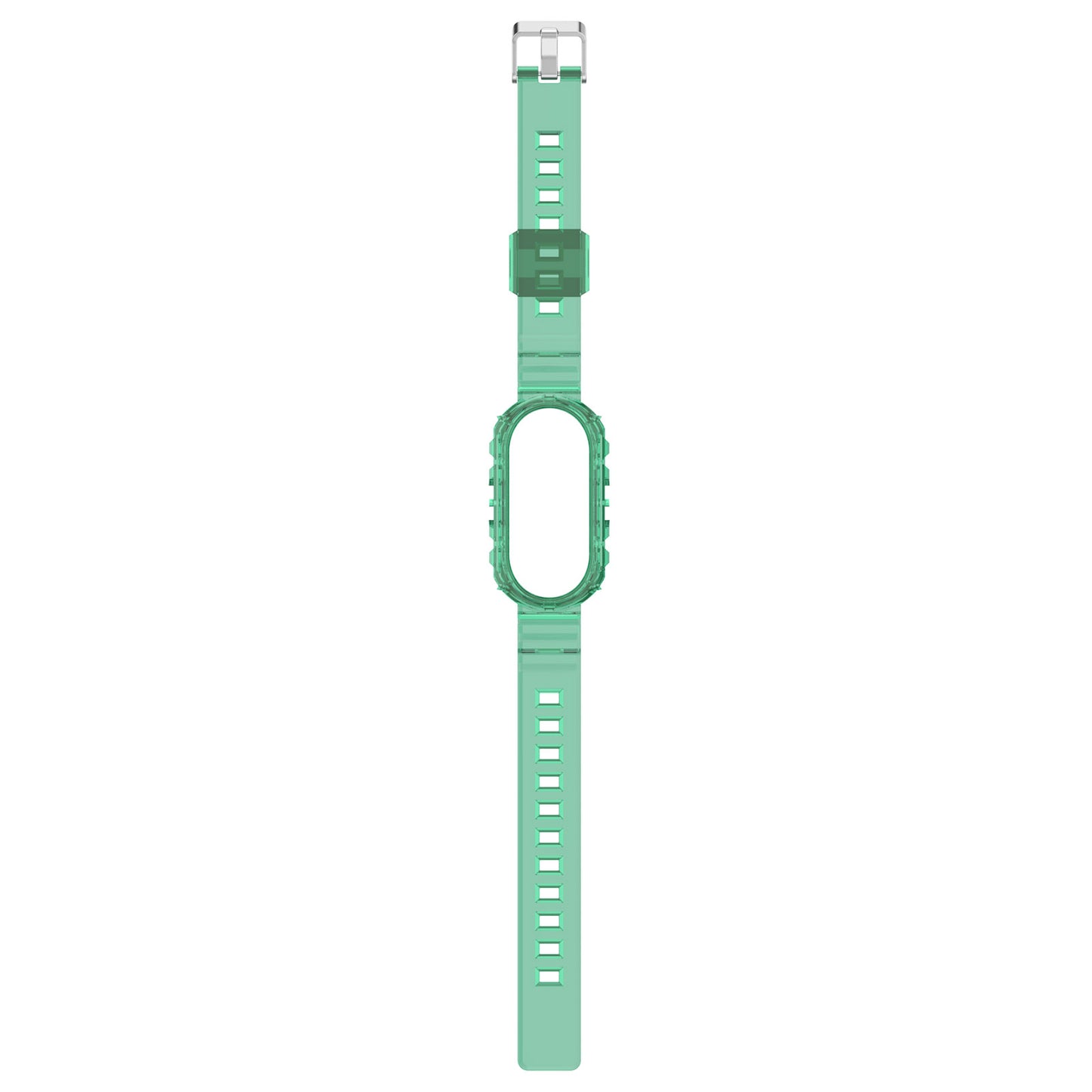 For Xiaomi Smart Band 8 Wrist Band Transparent Silicone Watch Strap with Integrated Watch Case