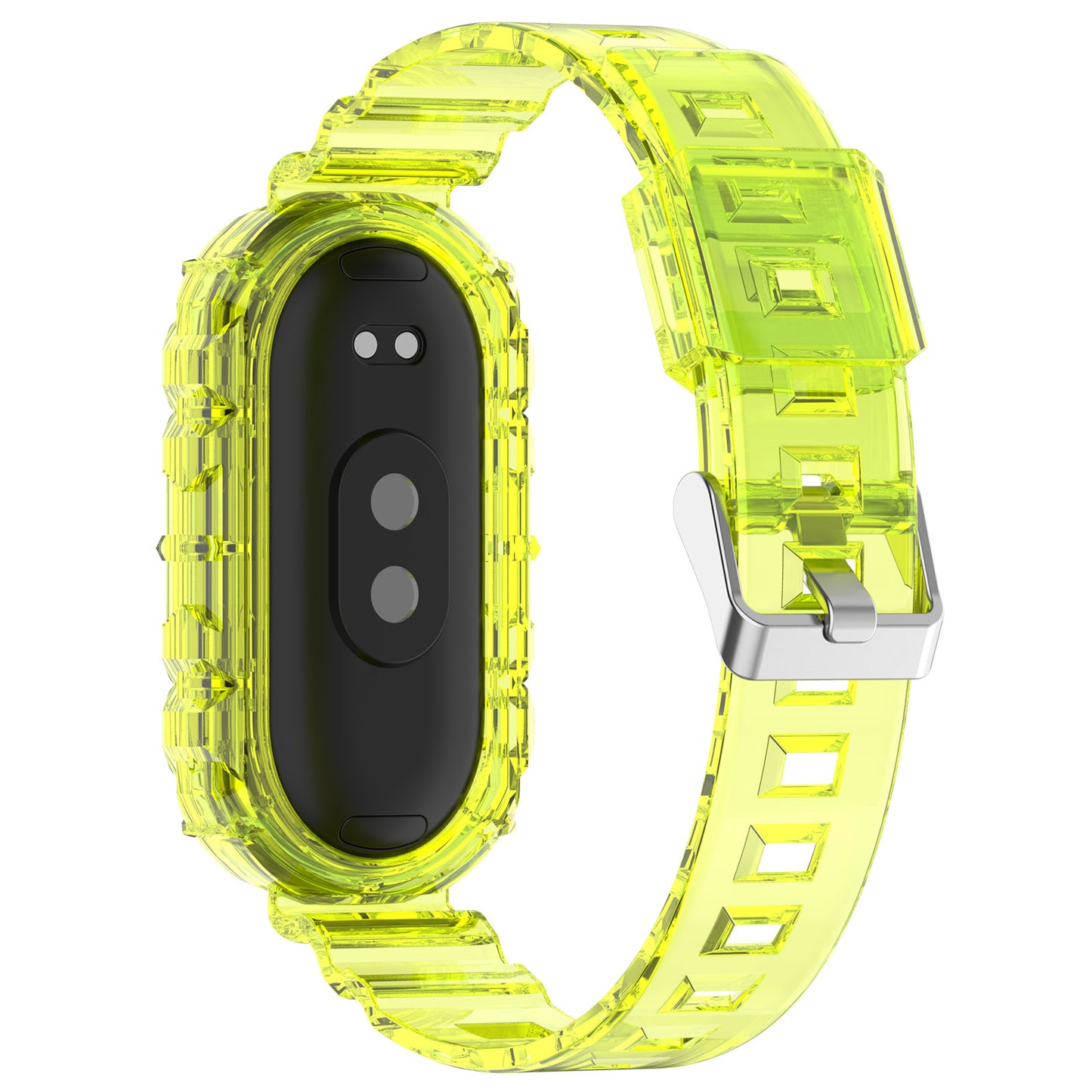 For Xiaomi Smart Band 8 Wrist Band Transparent Silicone Watch Strap with Integrated Watch Case