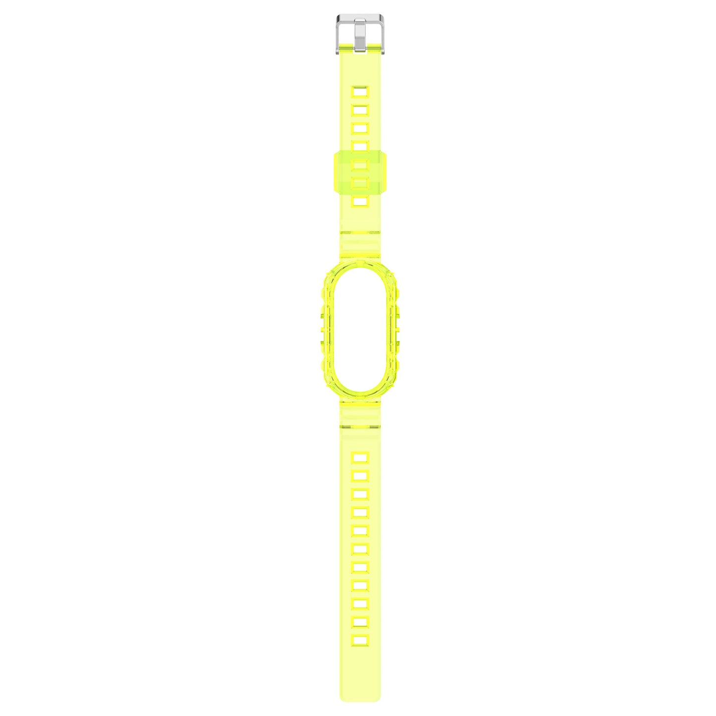 For Xiaomi Smart Band 8 Wrist Band Transparent Silicone Watch Strap with Integrated Watch Case
