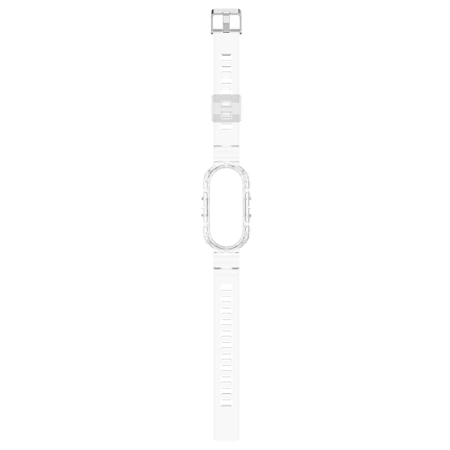 For Xiaomi Smart Band 8 Wrist Band Transparent Silicone Watch Strap with Integrated Watch Case