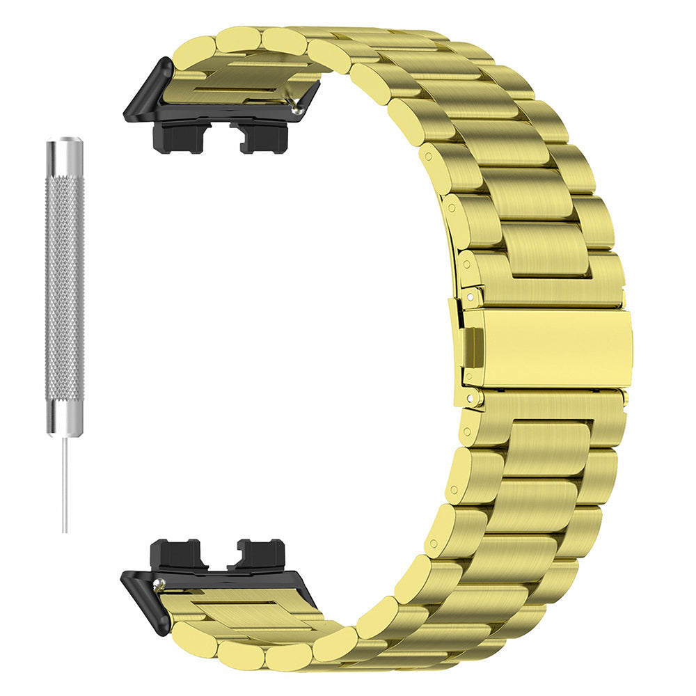 For Huawei Band 8 Smartwatch Strap Repair Part Watch Strap 3-Bead Stainless Steel Band Replacement