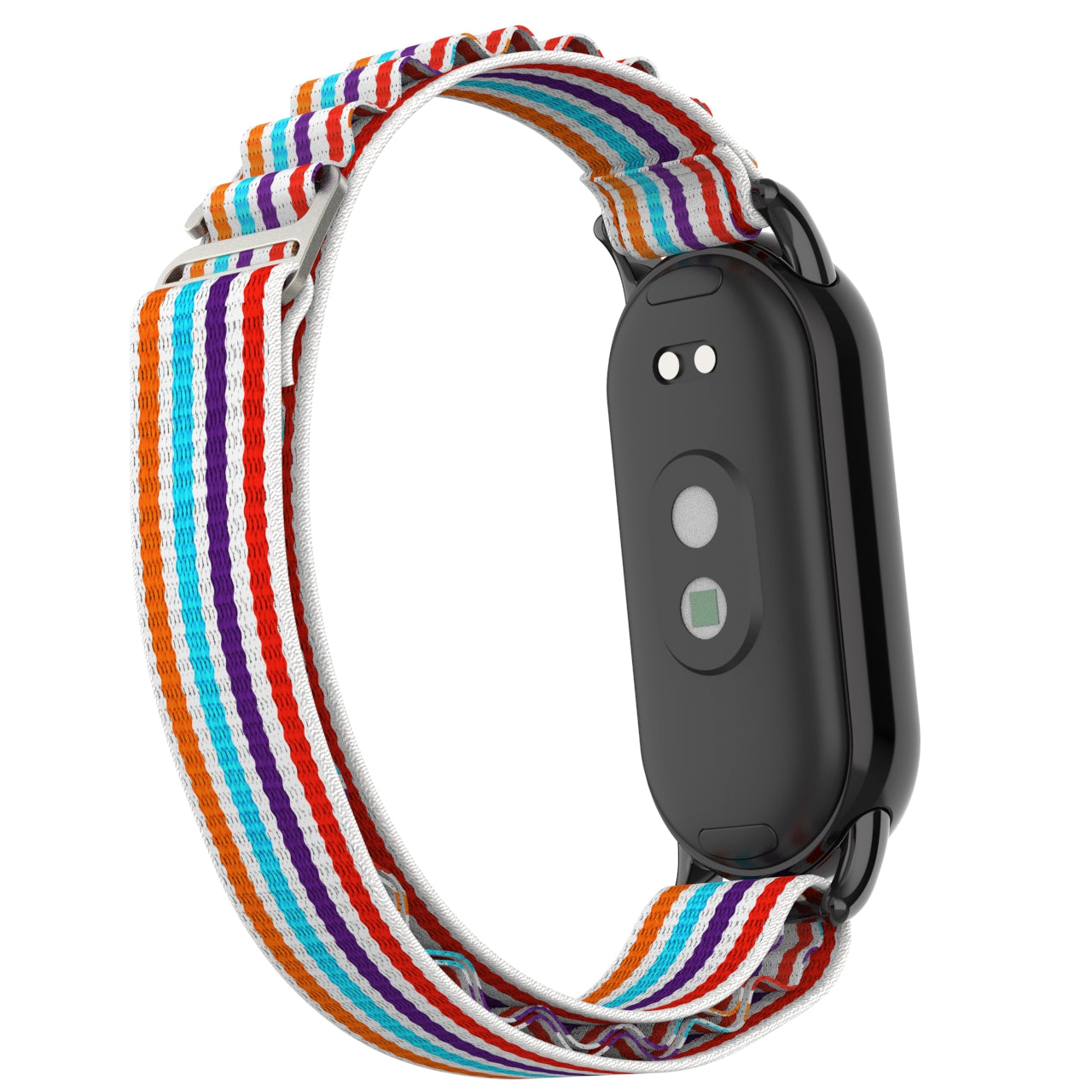 Nylon Watch Band for Xiaomi Smart Band 8 Adjustable Replacement Wrist Strap with Black Connector