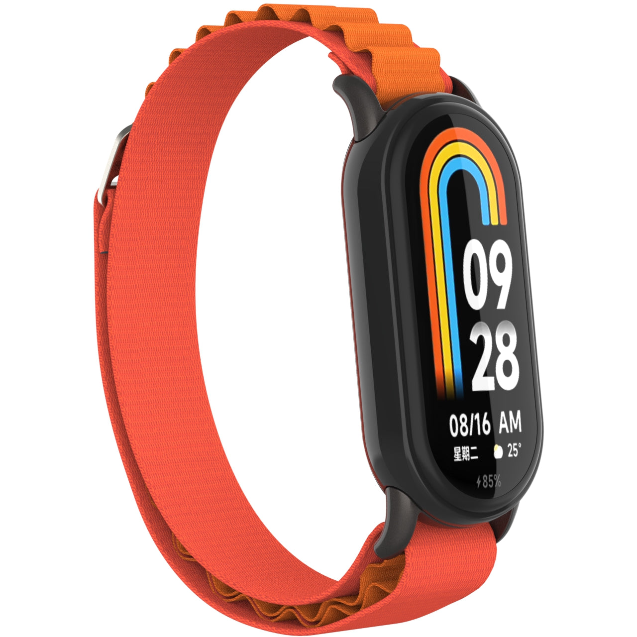 Nylon Watch Band for Xiaomi Smart Band 8 Adjustable Replacement Wrist Strap with Black Connector
