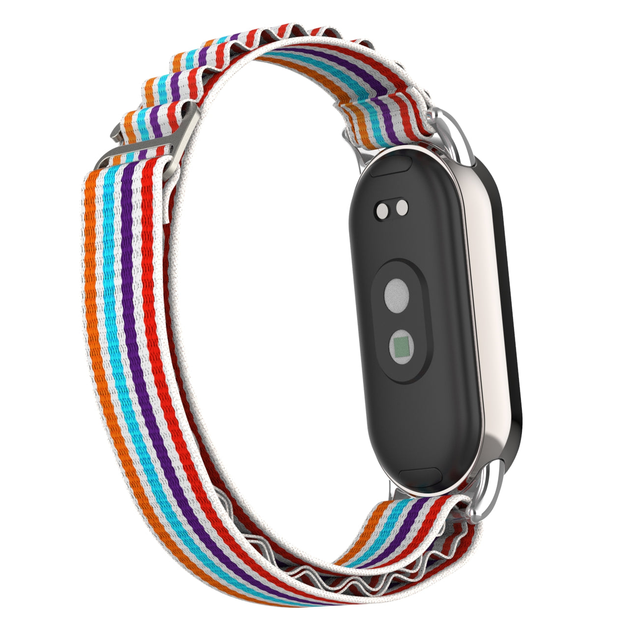 Replacement Watch Band for Xiaomi Smart Band 8 Nylon Wrist Strap with Silver Connector