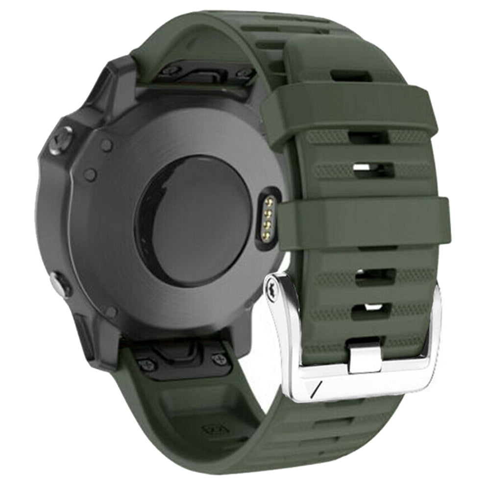 Watch Band for Garmin Forerunner 965 / 955 / 945 / 935 Soft Silicone Strap Bracelet with Silver Buckle