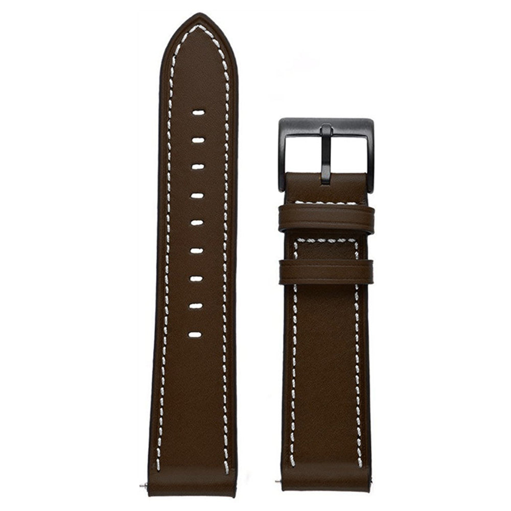 For Garmin Forerunner 265 / 255 22mm Stitching Watch Strap Genuine Cow Leather Watchband