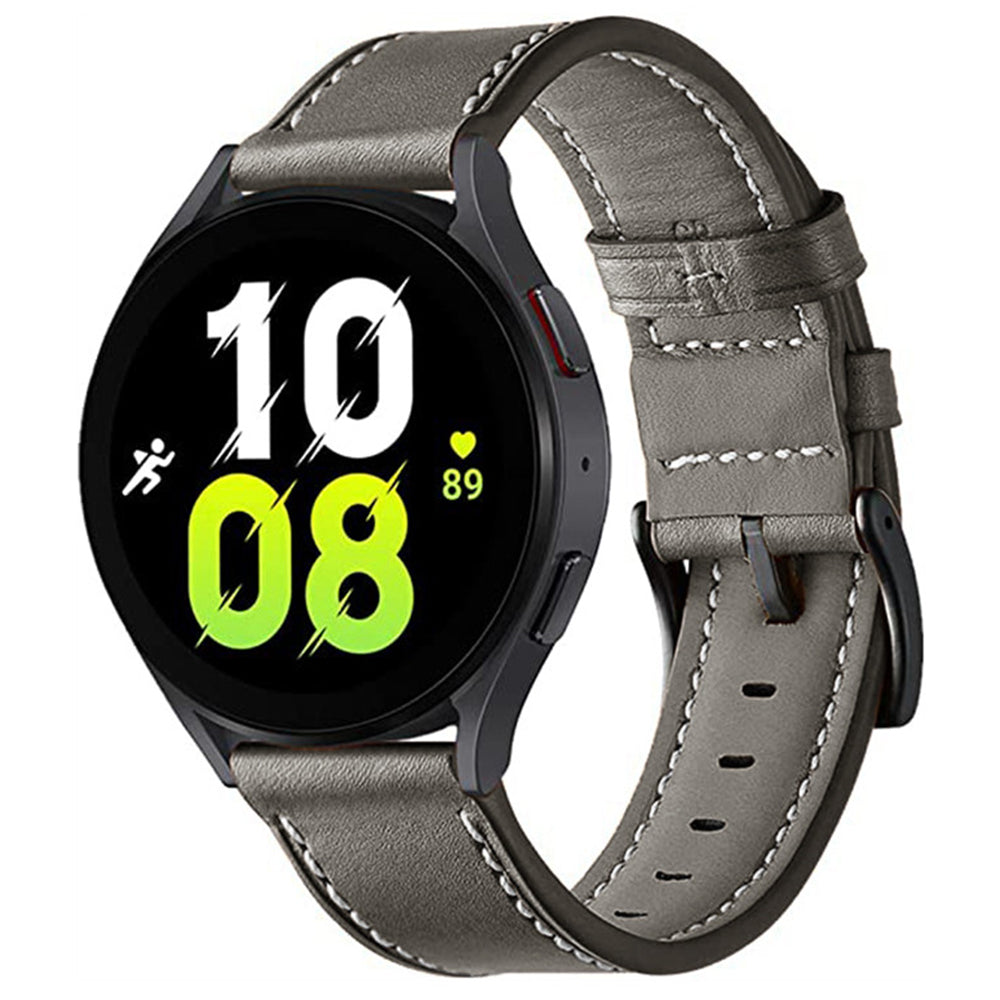 For Garmin Forerunner 265 / 255 22mm Stitching Watch Strap Genuine Cow Leather Watchband