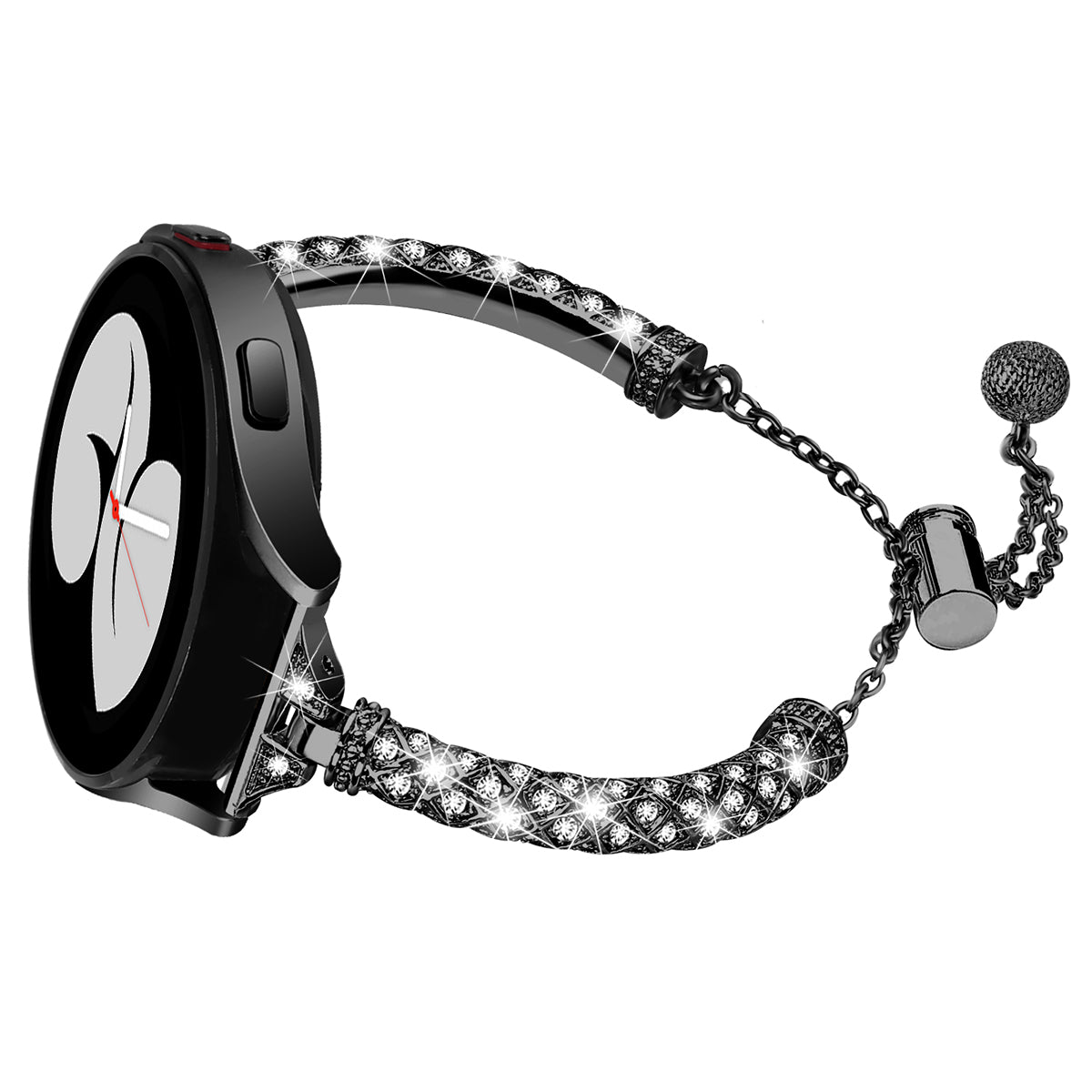 For Samsung Galaxy Watch Active / Watch Active2 44mm / Active2 40mm Rhinestone Jewelry Watch Strap 20mm Sliding Metal Wrist Band