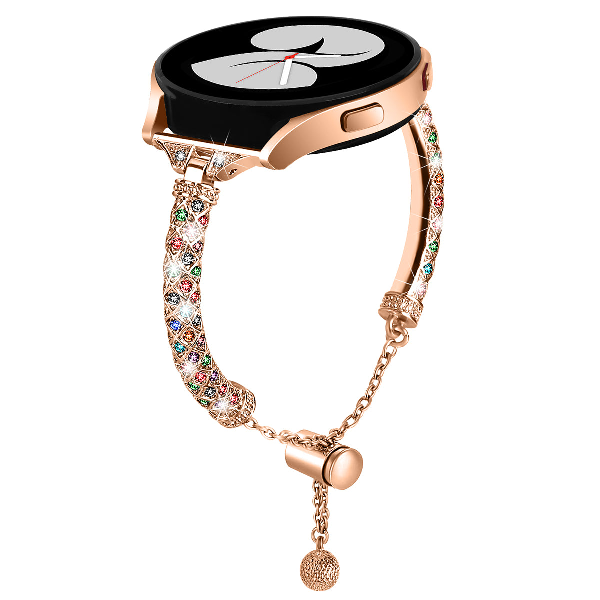 For Samsung Galaxy Watch Active / Watch Active2 44mm / Active2 40mm Rhinestone Jewelry Watch Strap 20mm Sliding Metal Wrist Band