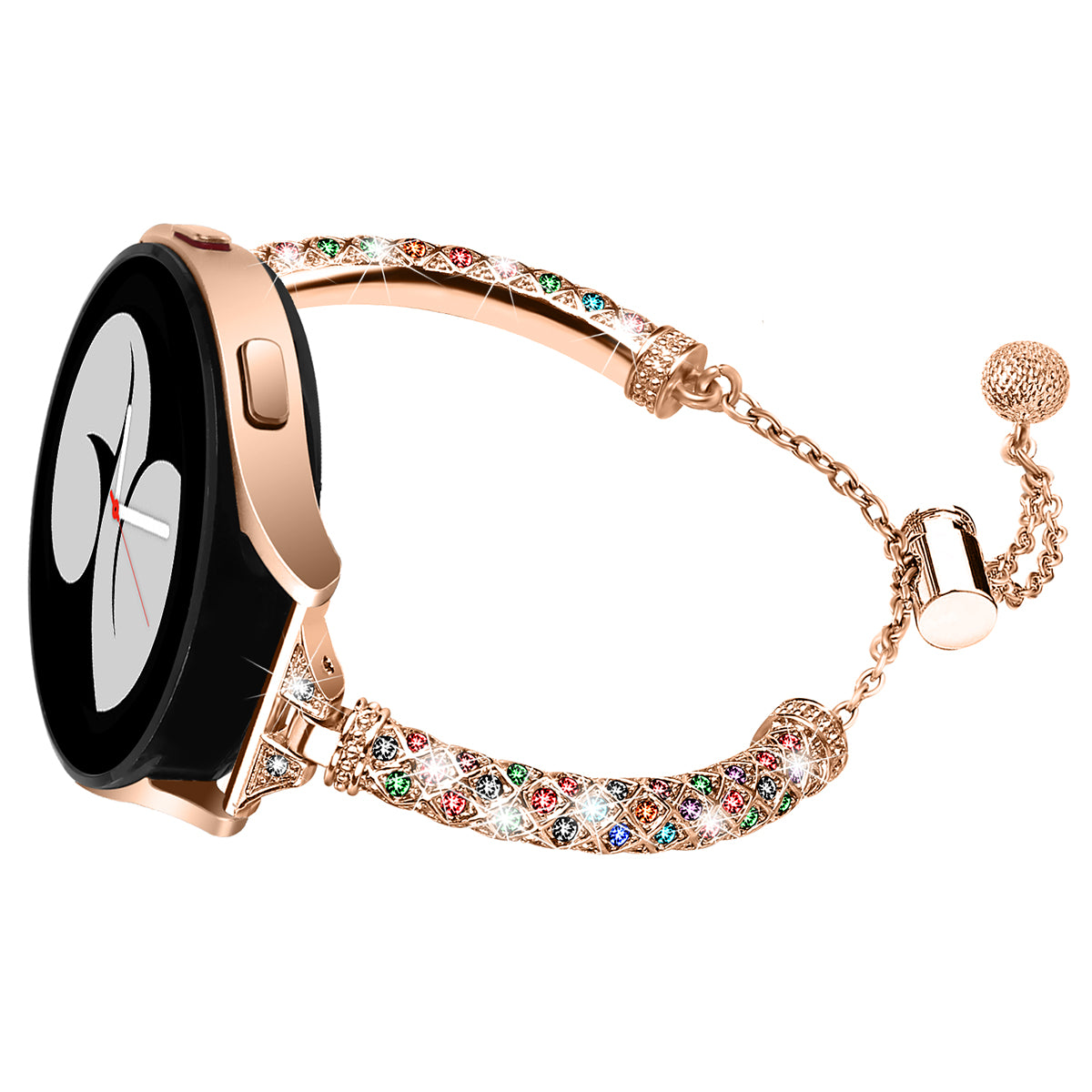 For Samsung Galaxy Watch Active / Watch Active2 44mm / Active2 40mm Rhinestone Jewelry Watch Strap 20mm Sliding Metal Wrist Band