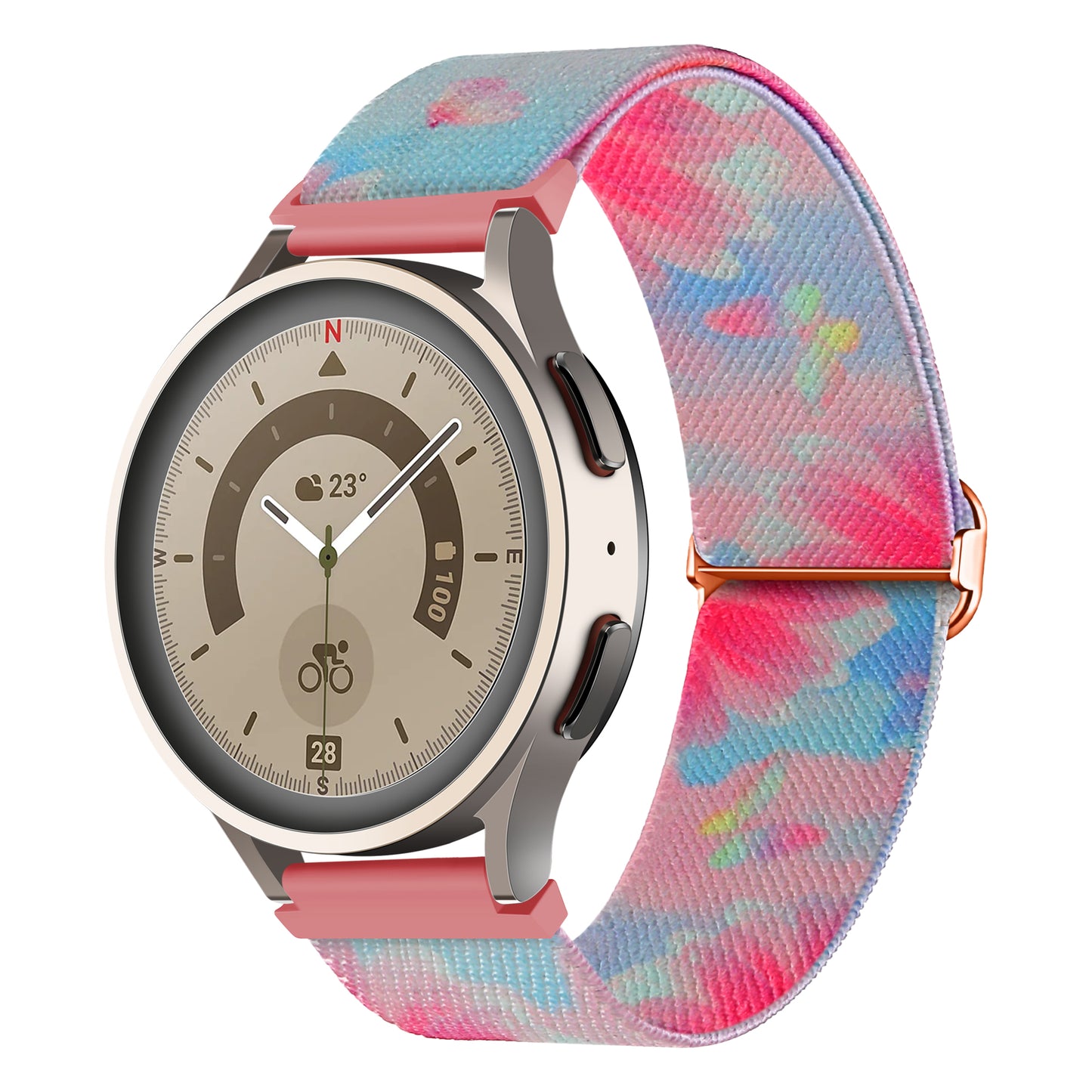Nylon Watch Band for Coros Pace 2 / Apex 42mm , 20mm Pattern Adjustable Braided Loop Strap