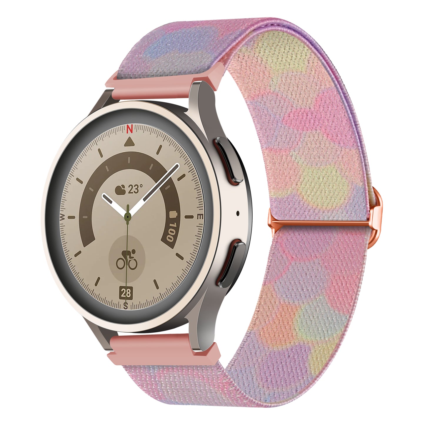 Nylon Watch Band for Coros Pace 2 / Apex 42mm , 20mm Pattern Adjustable Braided Loop Strap