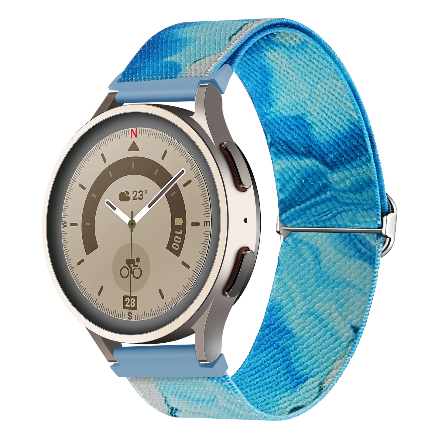 Pattern Watch Band for Coros Apex Pro / Apex 46mm , 22mm Nylon Braided Strap Replacement