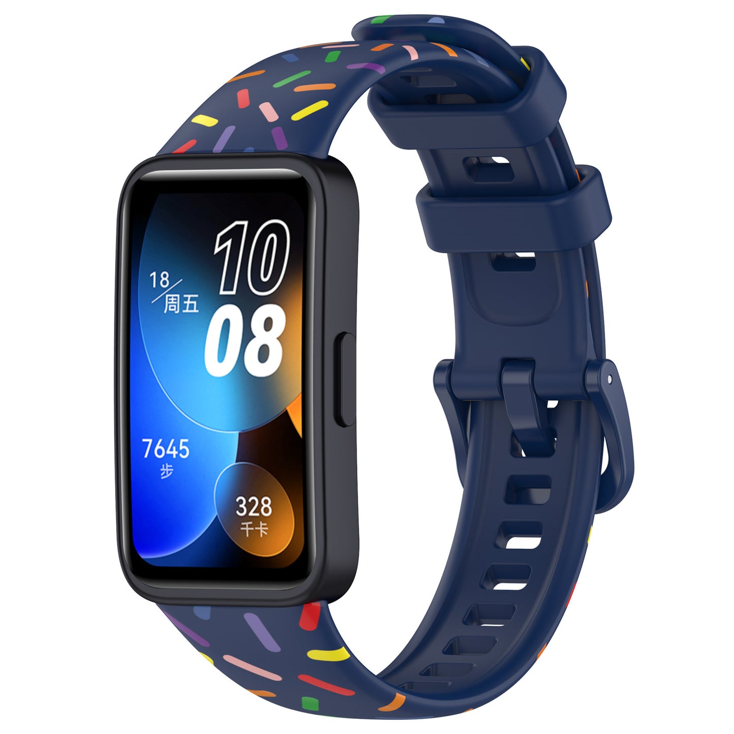 For Huawei Band 8 Colorful Spotted Silicone Strap Replacement Watch Band