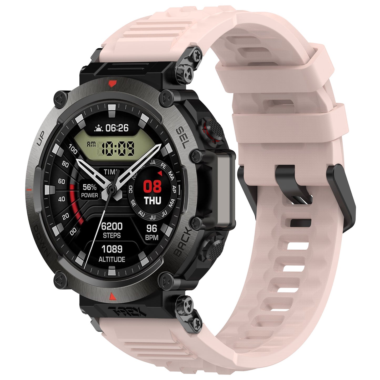 For Huami Amazfit T-rex Ultra A2142 Silicone Watch Strap Adjustable Wrist Band