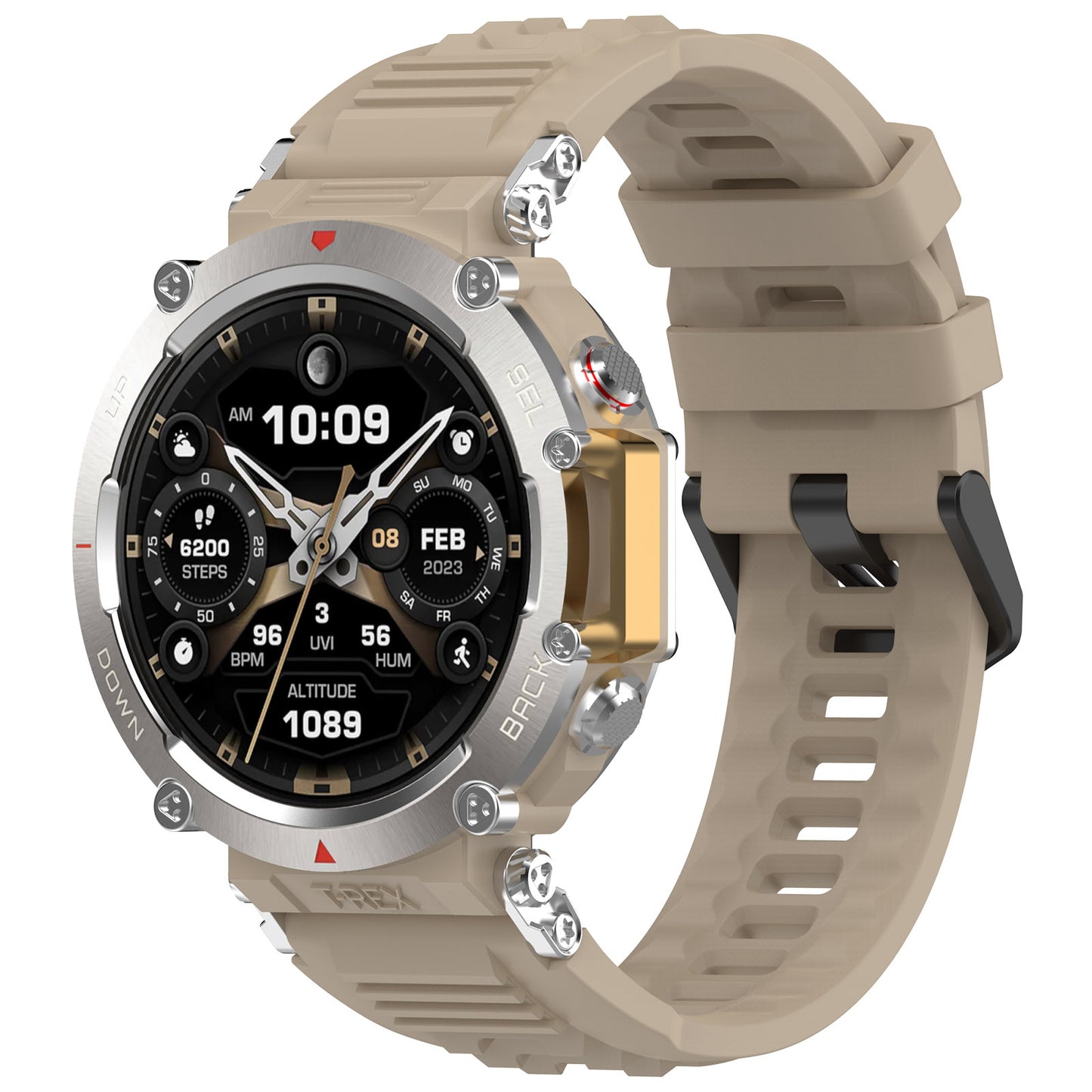 For Huami Amazfit T-rex Ultra A2142 Silicone Watch Strap Adjustable Wrist Band