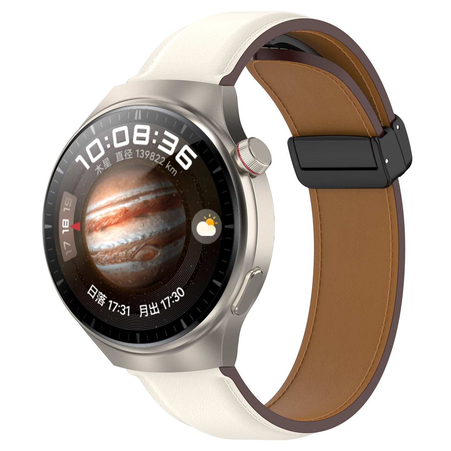 For Samsung Galaxy Watch 6 40mm 44mm / Watch 5 40mm 44mm Watch Band 20mm Genuine Cow Leather Folding Buckle Wrist Strap