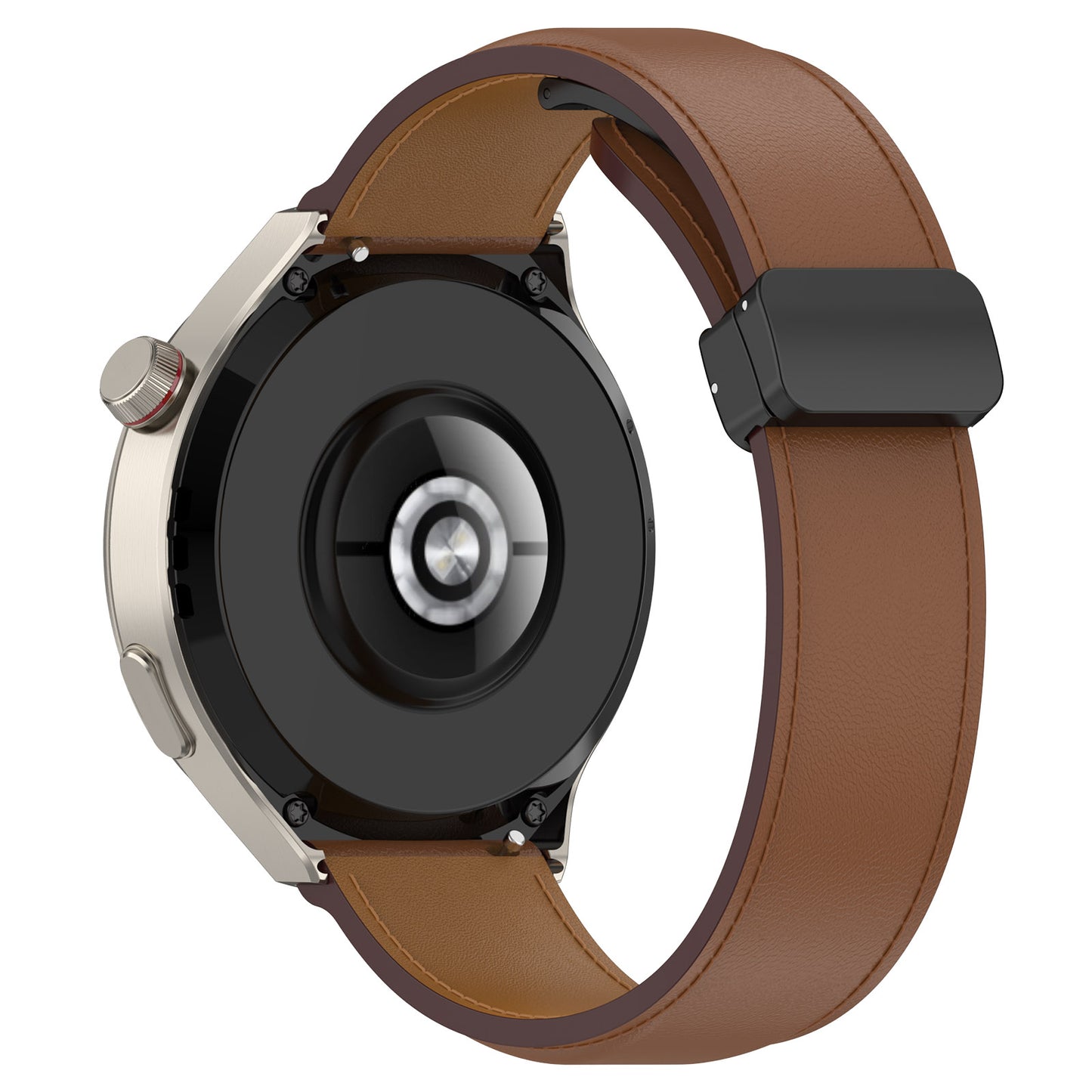 For Samsung Galaxy Watch 6 40mm 44mm / Watch 5 40mm 44mm Watch Band 20mm Genuine Cow Leather Folding Buckle Wrist Strap
