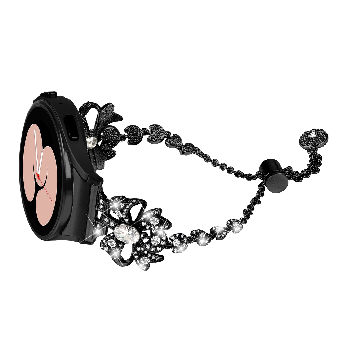 For Samsung Galaxy Watch6 40 / 44mm / Watch6 Classic 43 / 47mm Stainless Steel Watch Strap 20mm Rhinestone Bowknot Watchband