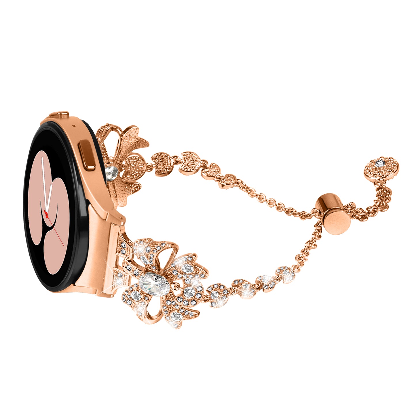 For Samsung Galaxy Watch6 40 / 44mm / Watch6 Classic 43 / 47mm Stainless Steel Watch Strap 20mm Rhinestone Bowknot Watchband