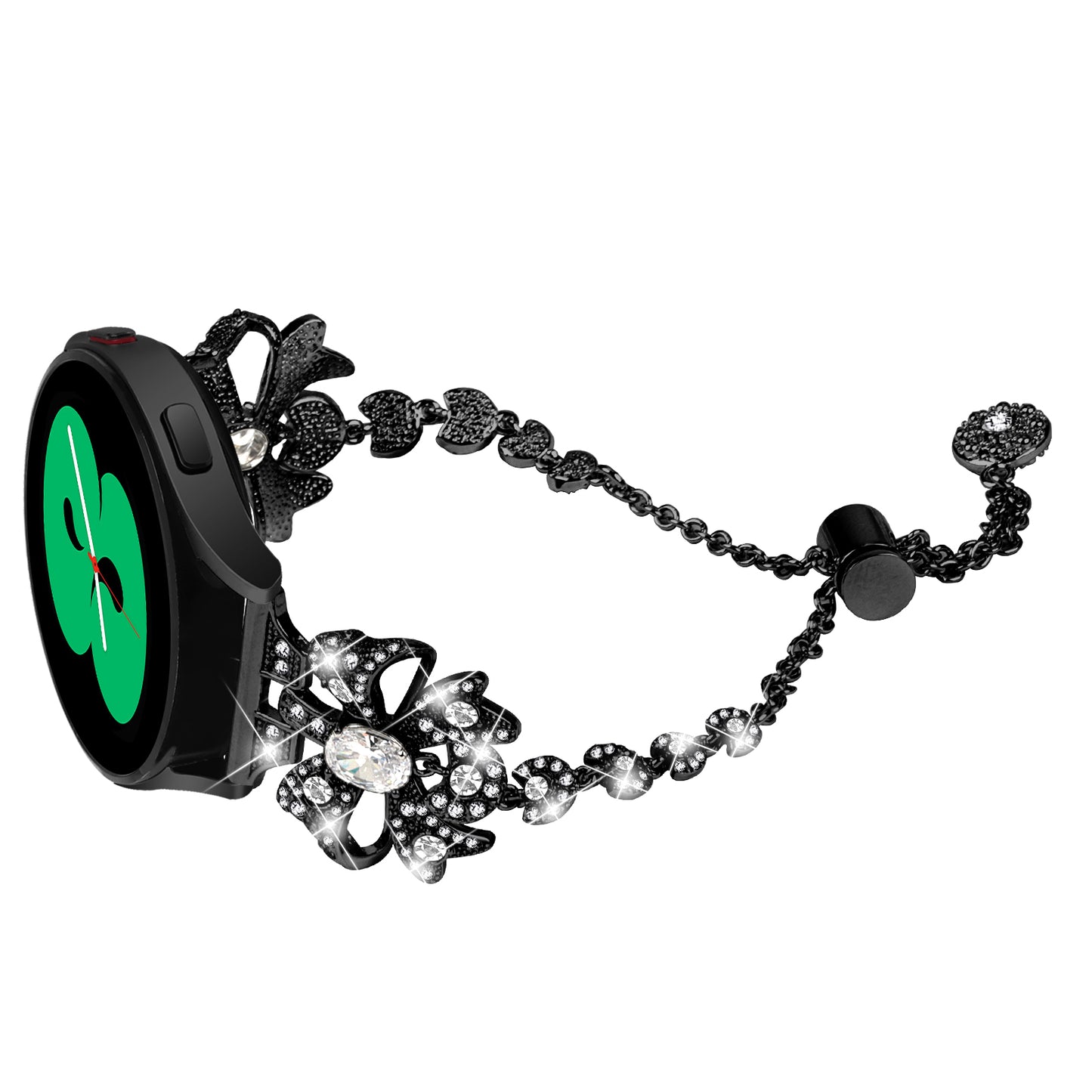 For Huami Amazfit Cheetah 20mm Stainless Steel Watch Band Rhinestone Bowknot Wrist Strap Bracelet
