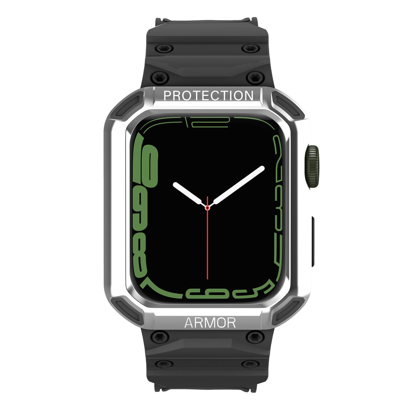 For Apple Watch Series 8 / 7 45mm / 6 / 5 / 4 / SE / SE (2022) 44mm 2-in-1 TPU Watchband Watch Case with PC Top Cover