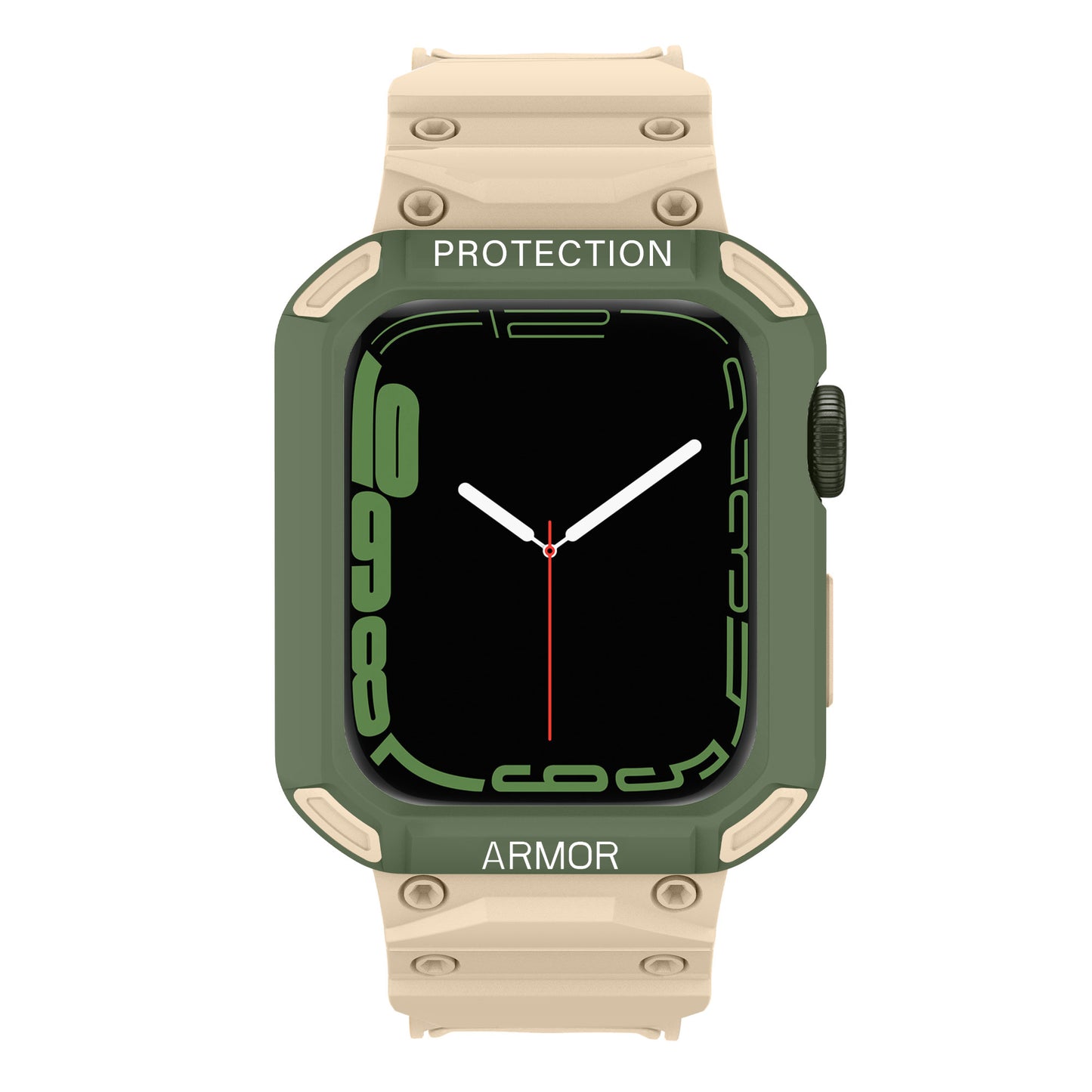 For Apple Watch Series 8 / 7 45mm / 6 / 5 / 4 / SE / SE (2022) 44mm 2-in-1 TPU Watchband Watch Case with PC Top Cover