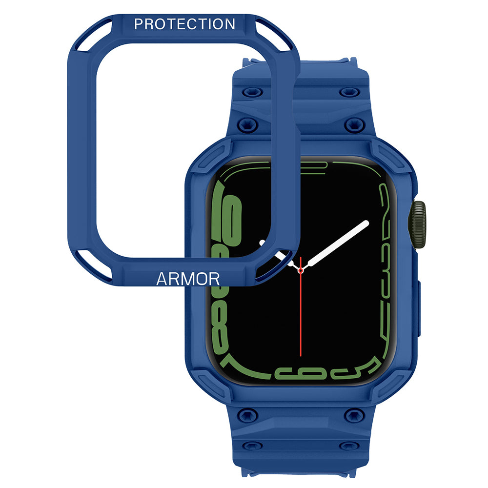 For Apple Watch Series 8 / 7 45mm / 6 / 5 / 4 / SE / SE (2022) 44mm 2-in-1 TPU Watchband Watch Case with PC Top Cover