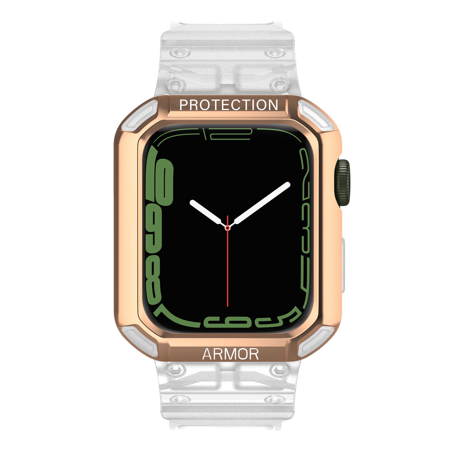 For Apple Watch Series 8 / 7 45mm / 6 / 5 / 4 / SE / SE (2022) 44mm 2-in-1 TPU Watchband Watch Case with PC Top Cover