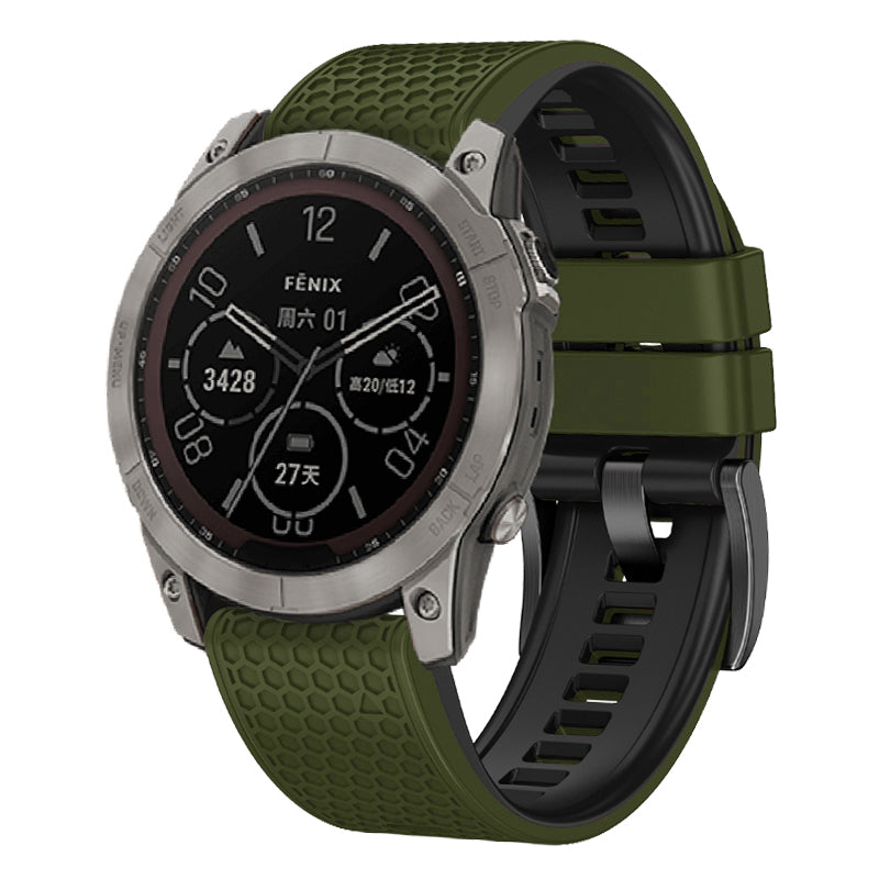 Dot Texture Silicone Band for Garmin Tactix 7 Pro / Fenix 7X / 6X Pro / 5X Plus , 26mm Dual-color Watch Strap