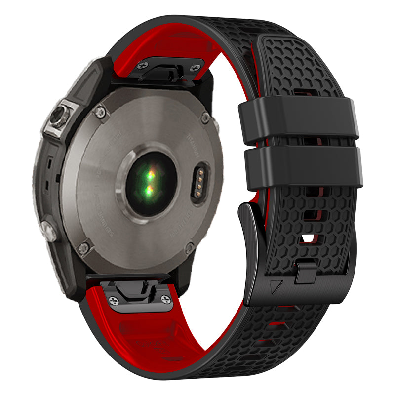 Dot Texture Silicone Band for Garmin Tactix 7 Pro / Fenix 7X / 6X Pro / 5X Plus , 26mm Dual-color Watch Strap