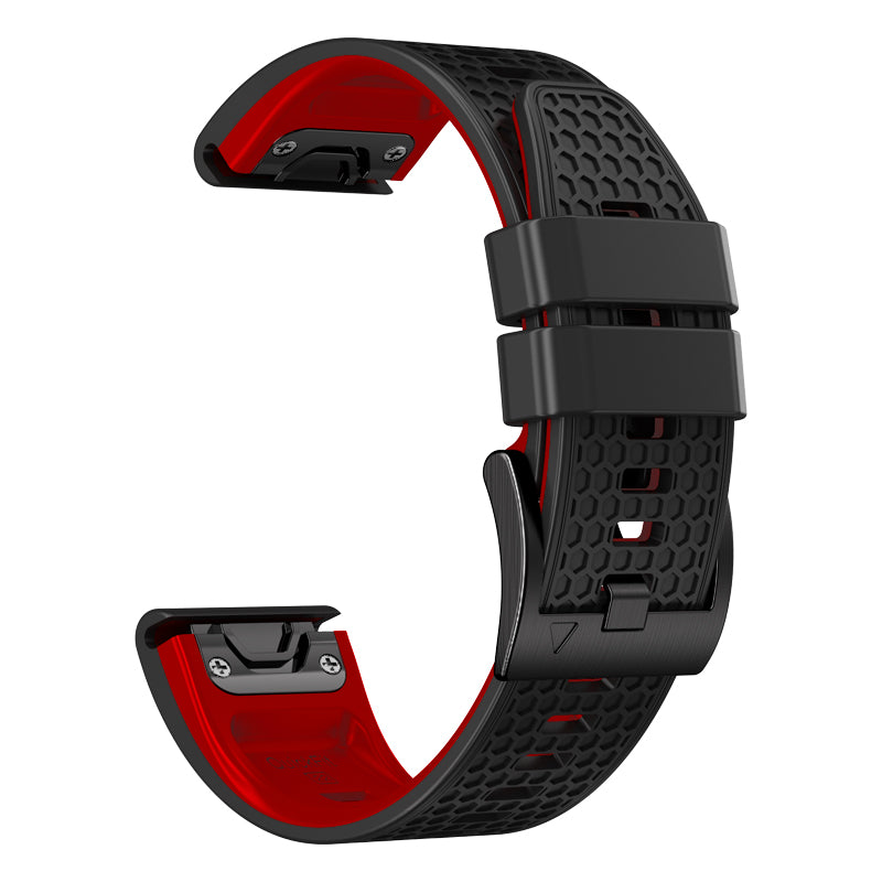 Dot Texture Silicone Band for Garmin Tactix 7 Pro / Fenix 7X / 6X Pro / 5X Plus , 26mm Dual-color Watch Strap