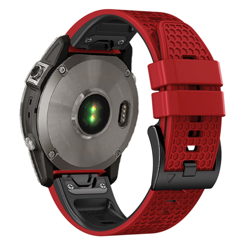 Dot Texture Silicone Band for Garmin Tactix 7 Pro / Fenix 7X / 6X Pro / 5X Plus , 26mm Dual-color Watch Strap