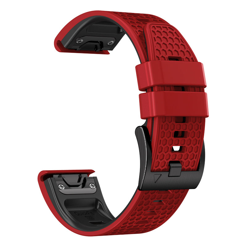 Dot Texture Silicone Band for Garmin Tactix 7 Pro / Fenix 7X / 6X Pro / 5X Plus , 26mm Dual-color Watch Strap
