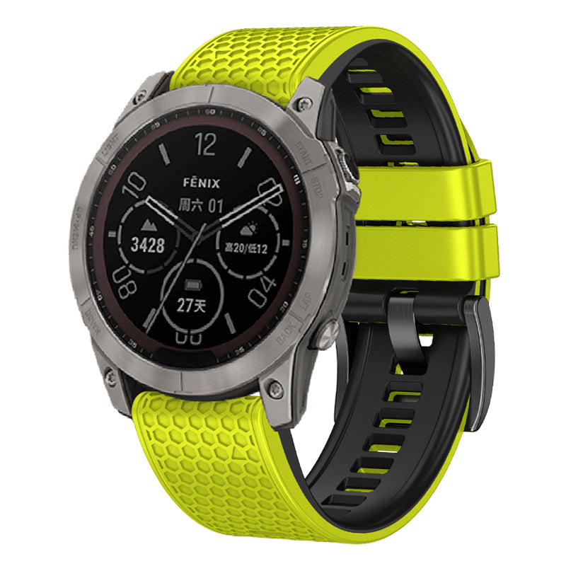 Dot Texture Silicone Band for Garmin Tactix 7 Pro / Fenix 7X / 6X Pro / 5X Plus , 26mm Dual-color Watch Strap