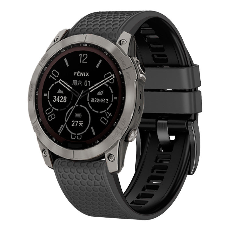 Dot Texture Silicone Band for Garmin Tactix 7 Pro / Fenix 7X / 6X Pro / 5X Plus , 26mm Dual-color Watch Strap