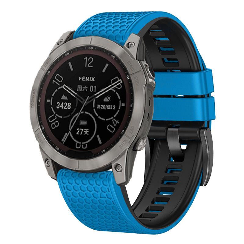 Dot Texture Silicone Band for Garmin Tactix 7 Pro / Fenix 7X / 6X Pro / 5X Plus , 26mm Dual-color Watch Strap