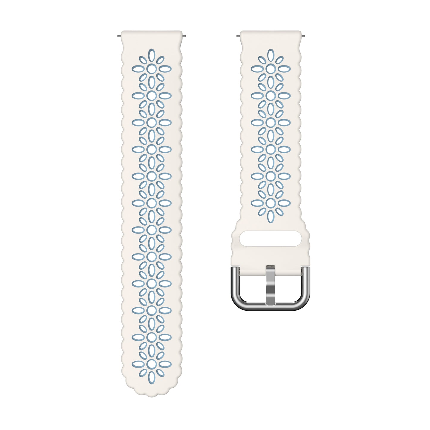 For Garmin Vivomove 3S / Samsung Gear Sport / Huawei Watch GT 2 42mm Silicone Watchband 20mm Flower Hollow Dual Color Watch Strap