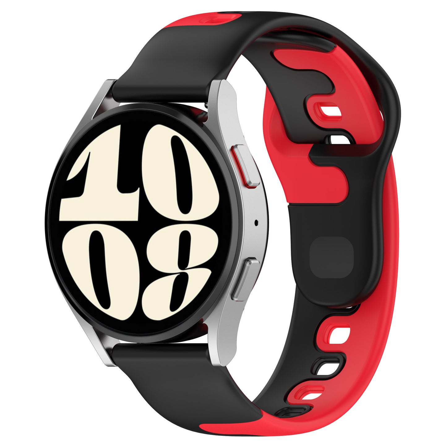 For Samsung Galaxy Watch6 / Watch6 Classic / Watch 5 / 5 Pro / Watch4 / Watch4 Classic Dual Color Watch Strap 20mm Silicone Watchband