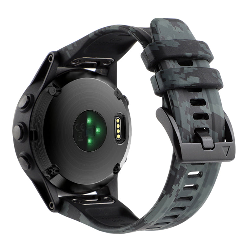 Camouflage Pattern Printed Watch Band for Garmin Fenix 7 / 6 , 22mm Silicone Quick Release Strap