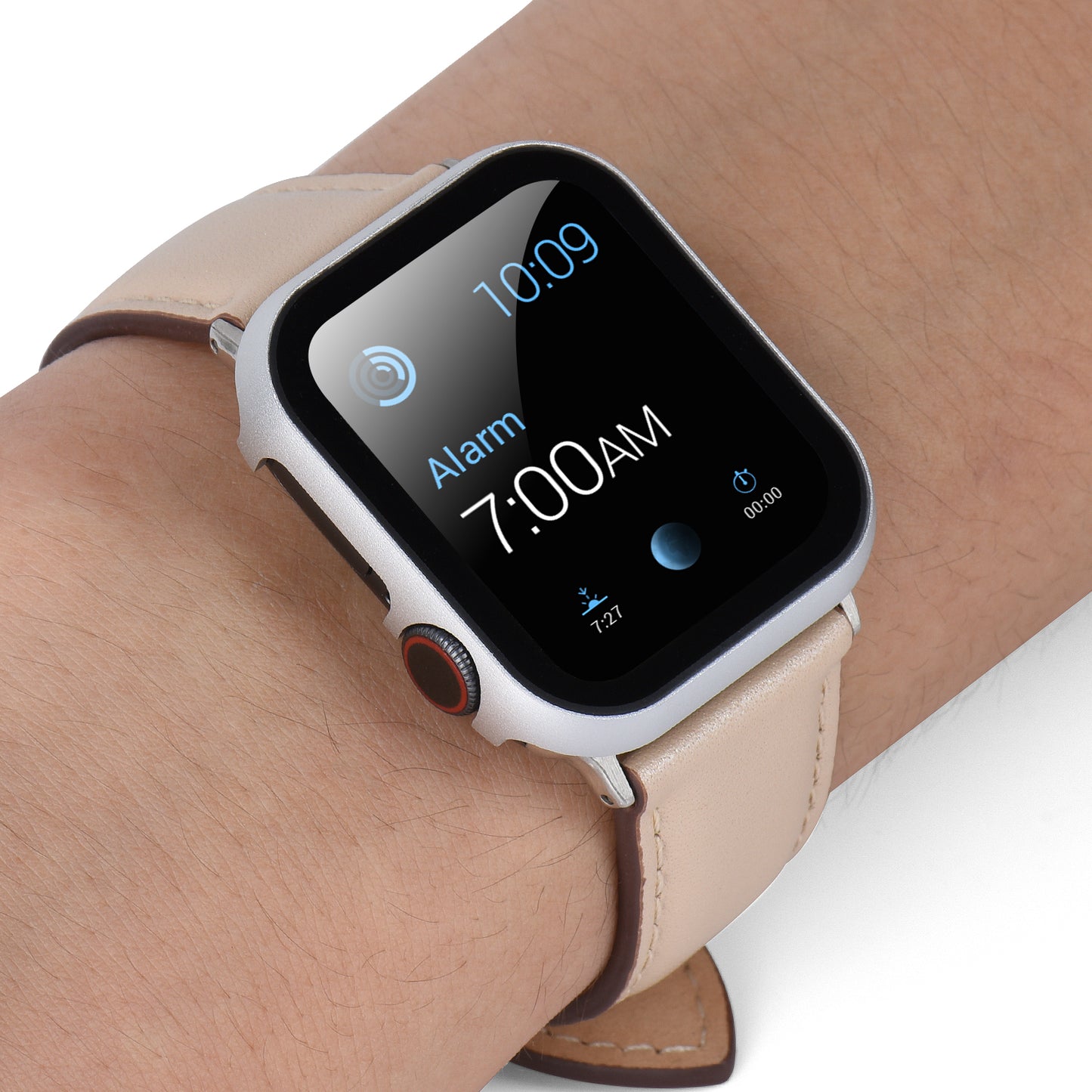 For Apple Watch Series 3 2 1 38mm Full Protection Metal Watch Case with Tempered Glass Screen Protector