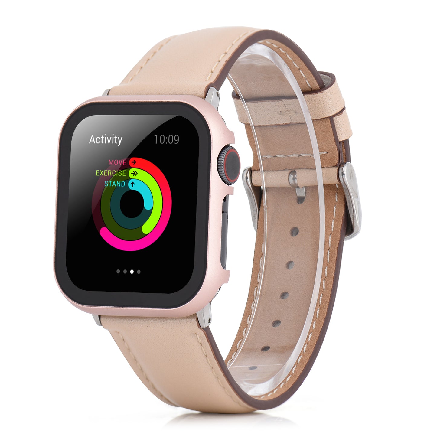 For Apple Watch Series 3 2 1 38mm Full Protection Metal Watch Case with Tempered Glass Screen Protector