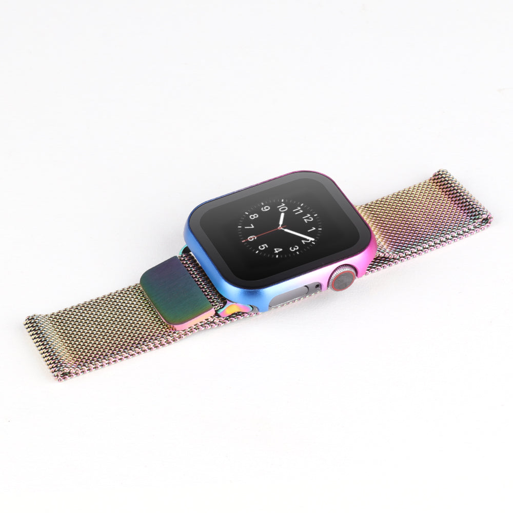 For Apple Watch Series 3 2 1 38mm Full Protection Metal Watch Case with Tempered Glass Screen Protector