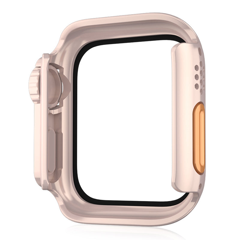 For Apple Watch Series 9 / 8 / 7 45mm Waterproof Hard PC Watch Case with Tempered Glass Screen Protector