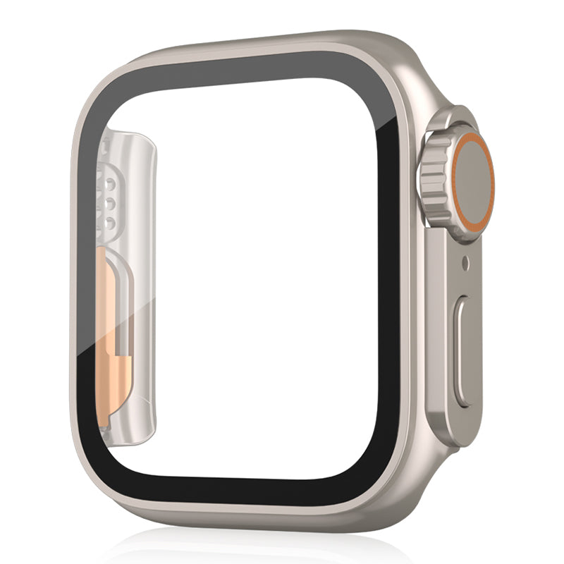 For Apple Watch Series 9 / 8 / 7 45mm Waterproof Hard PC Watch Case with Tempered Glass Screen Protector