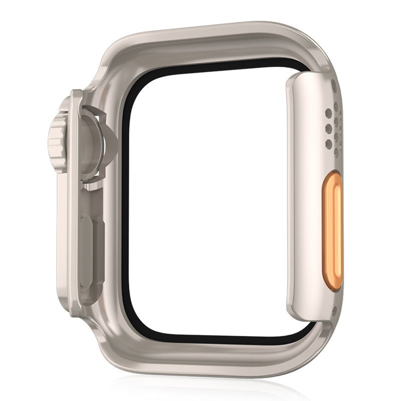For Apple Watch Series 9 / 8 / 7 45mm Waterproof Hard PC Watch Case with Tempered Glass Screen Protector