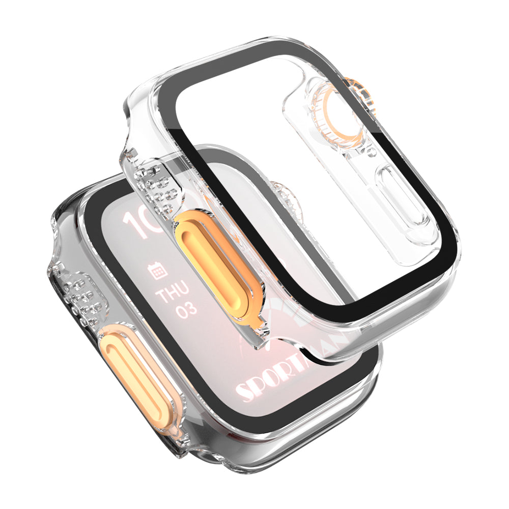 For Apple Watch Series 9 / 8 / 7 45mm Waterproof Hard PC Watch Case with Tempered Glass Screen Protector